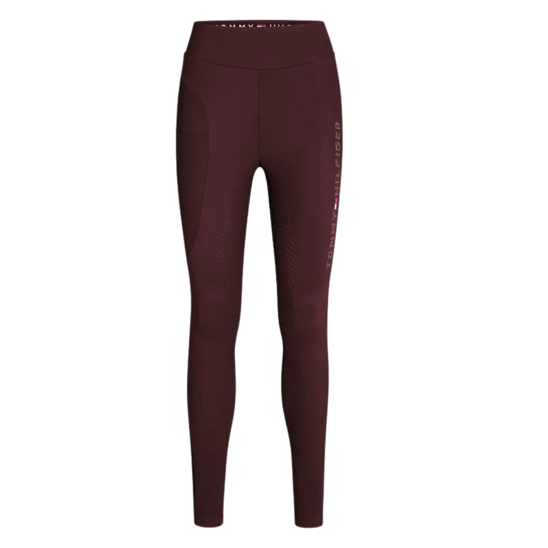 Tommy Hilfiger Capsule Collection Women's Elmira Winter Rhinestone Full Grip Leggings - Deep Burgundy-5