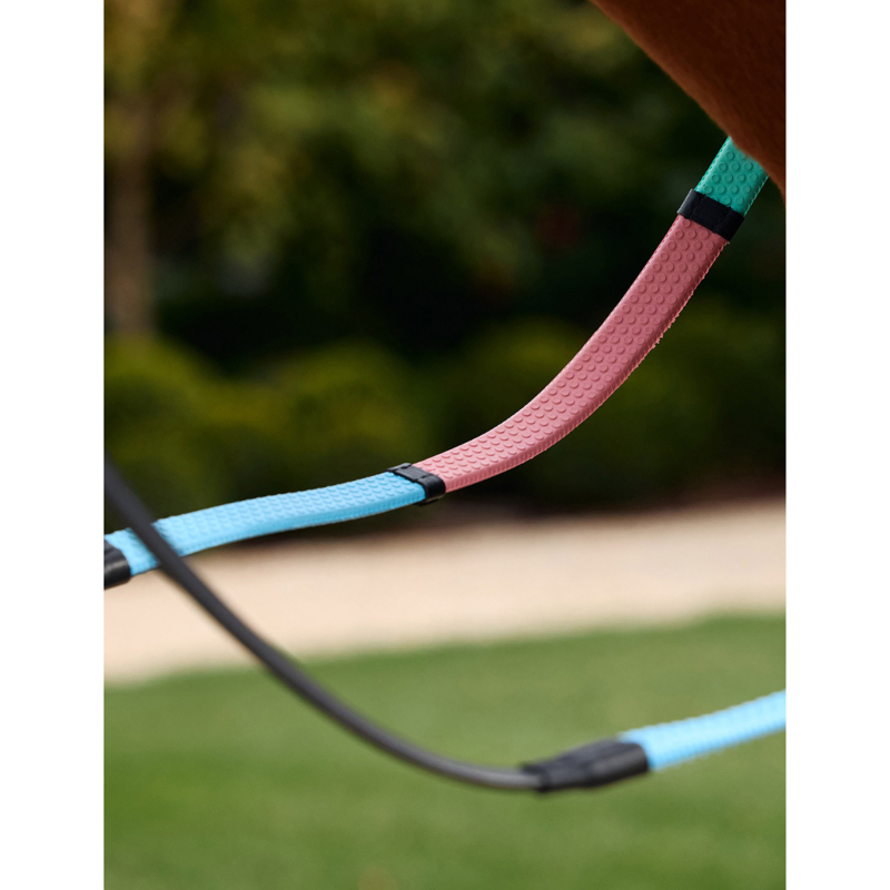Dublin Pastel Rainbow Reins - Black/Multi-4