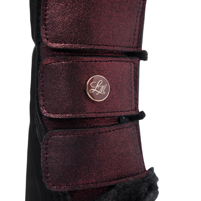 LeMieux Lustre Fleece Edged Brushing Boots - Garnet-5