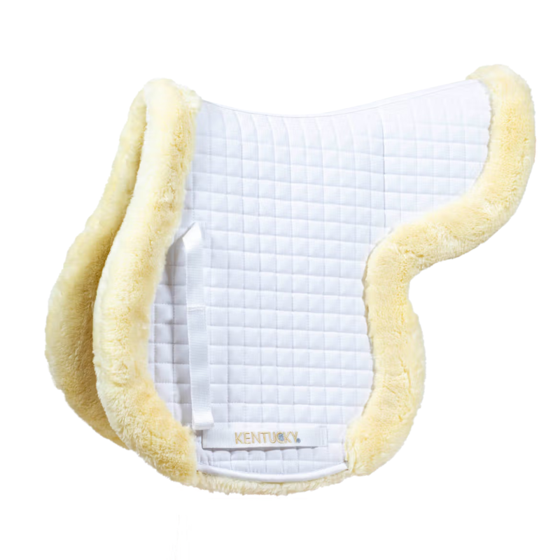 Kentucky Vegan Sheepskin Hunter Jumping Numnah - White-5
