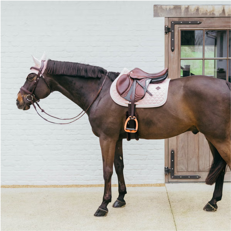 Kentucky Show Jumping Saddlepad with Plaited Cord Full - Light Rose-3