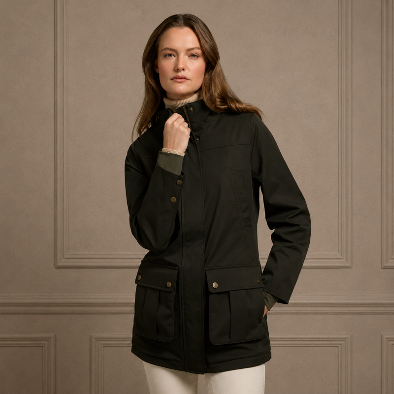 Holland Cooper Bramwell Waterproof Country Coat - Khaki