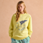 Joules Ladies Graphic Crew Sweatshirt - Yellow