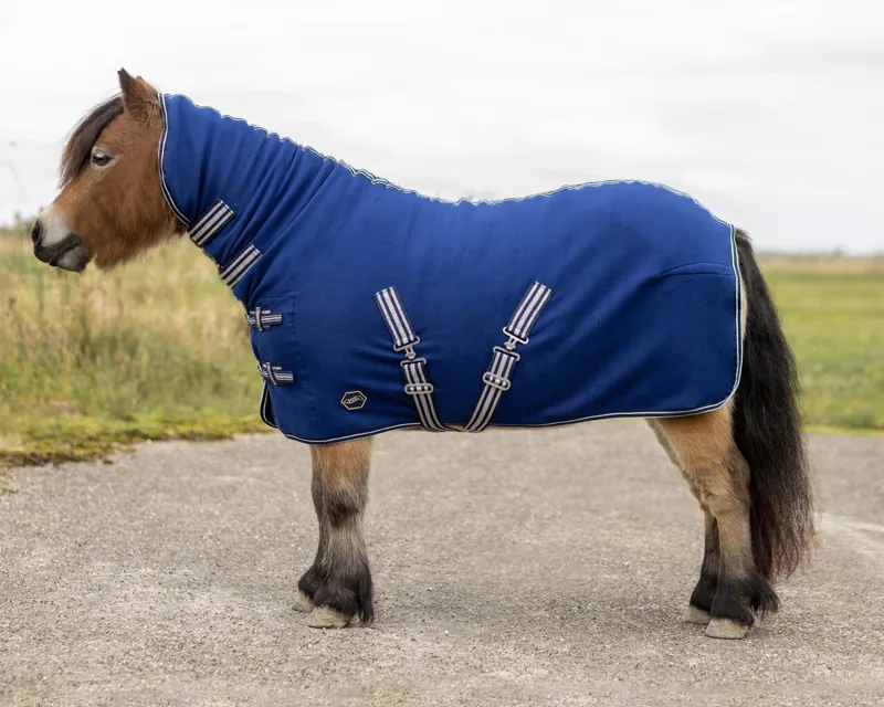 QHP Shetland Fleece Rug with Neck - Blue