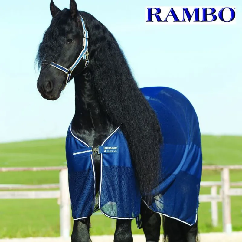 Horseware Rambo Block Net Cooler - Navy/Navy/White
