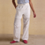 Joules Ladies Hallie Pull On Cotton Trousers - White Broderie
