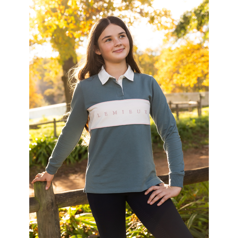 LeMieux Young Rider Riley Rugby Shirt - Aloe-6
