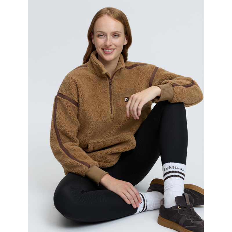 LeMieux Avery Teddy Quarter Zip Fleece - Caramel-6