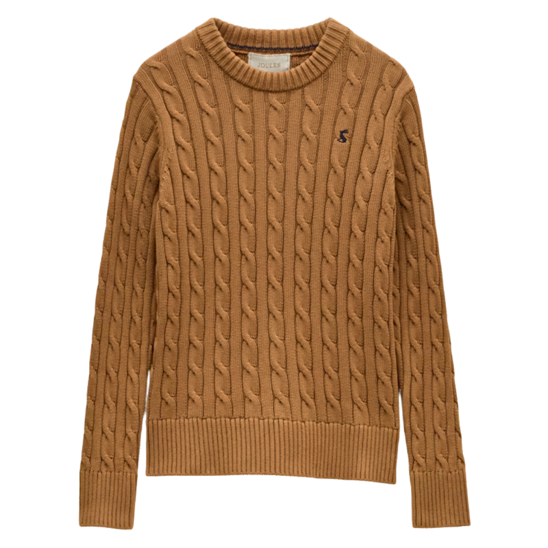 Joules Ladies Classic Cable Jumper - Camel-6