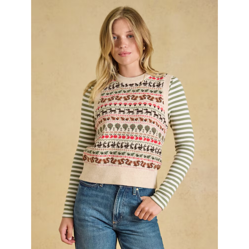Joules Ladies Orchard Tank Top - Oatmeal-1