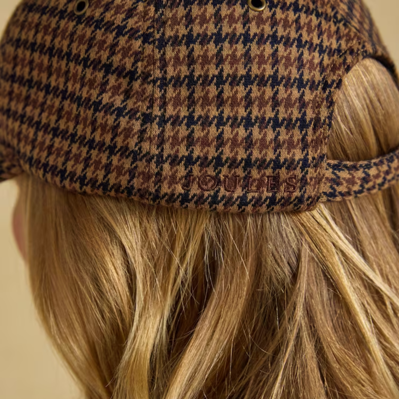 Joules Ladies Perry Baseball Hat - Neutral Houndstooth Jersey-4