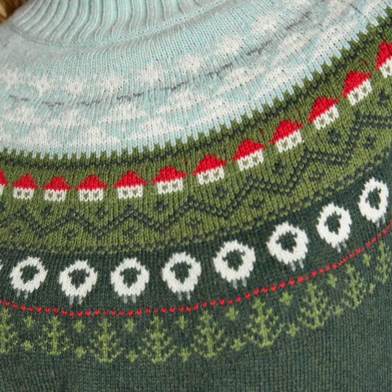 Joules Ladies Landscape Fairisle Jumper - Green-5