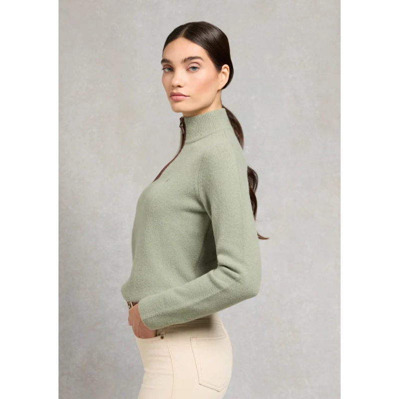 Holland Cooper Country Quarter Zip Knit - Sage-5