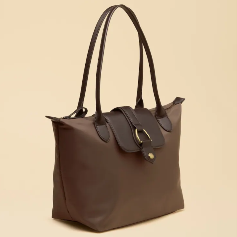 Joules Edie Zip Top Shopper Bag - Mocha-2