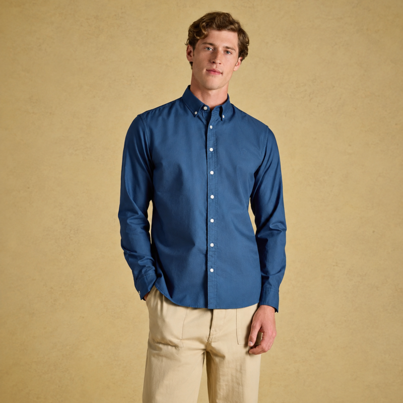 Joules Men's Oxford Classic Fit Cotton Shirt - Navy
