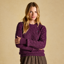 Joules Ladies Classic Cable Jumper - Wine
