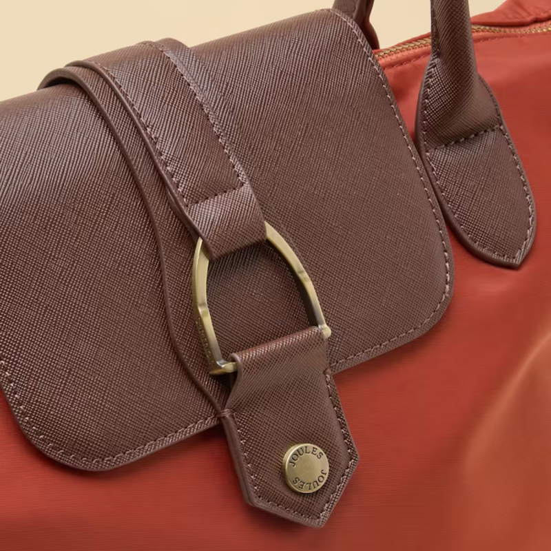 Joules Edie Zip Top Shopper Bag - Rust Orange-7