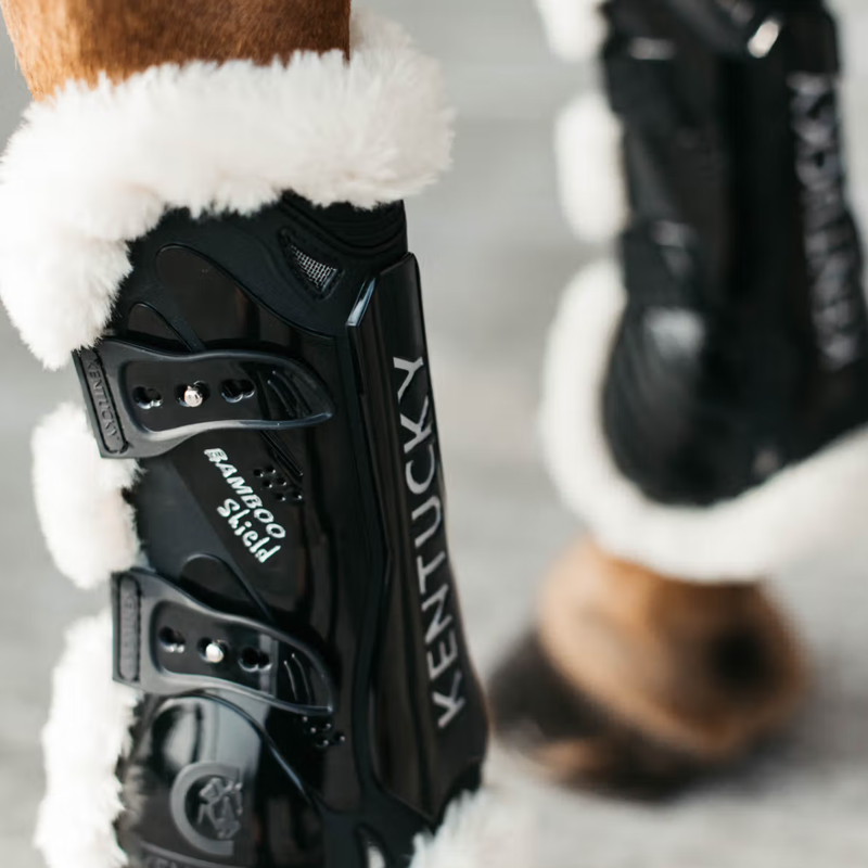 Kentucky Vegan Sheepskin Tendon Boots Bamboo Shield - Black-6