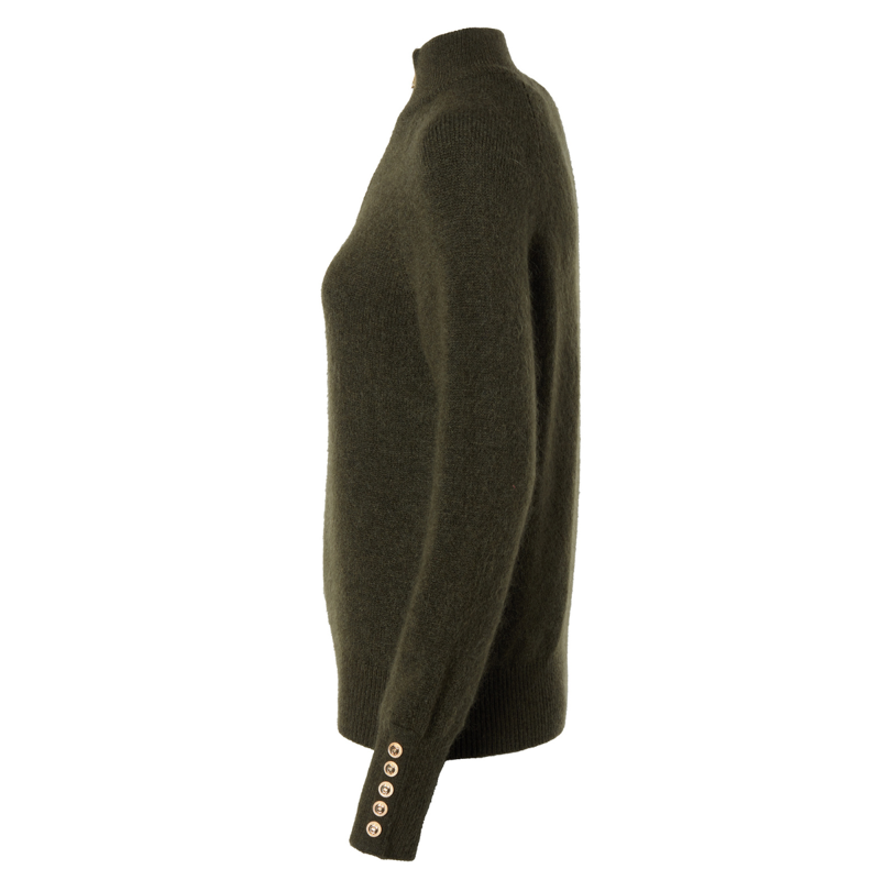 Holland Cooper Tori Quarter Zip Knit - Forest Green-8