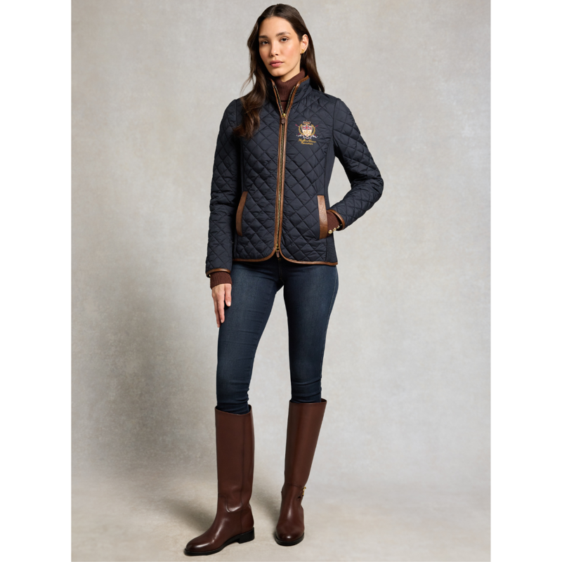 Holland Cooper Boughton Diamond Quilt Jacket - Ink Navy-10