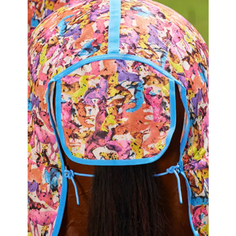 Saxon Mesh Combo Neck - Technicolour Horses Print-6
