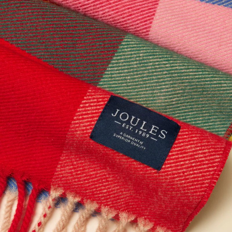 Joules Ladies Langtree Scarf - Bright Gingham-7