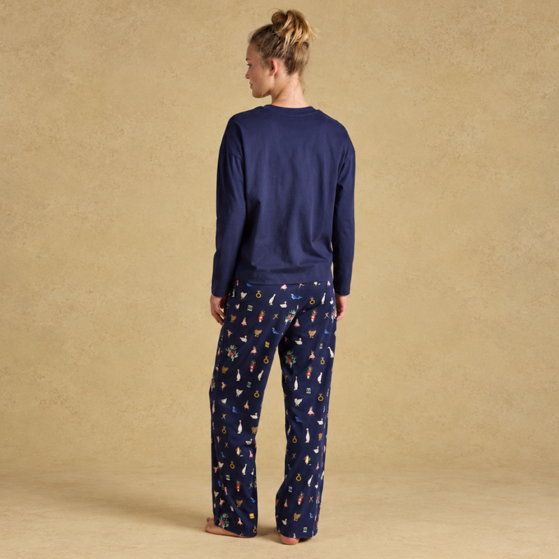 Joules Ladies Lyla Pyjamas - Navy Icons-1