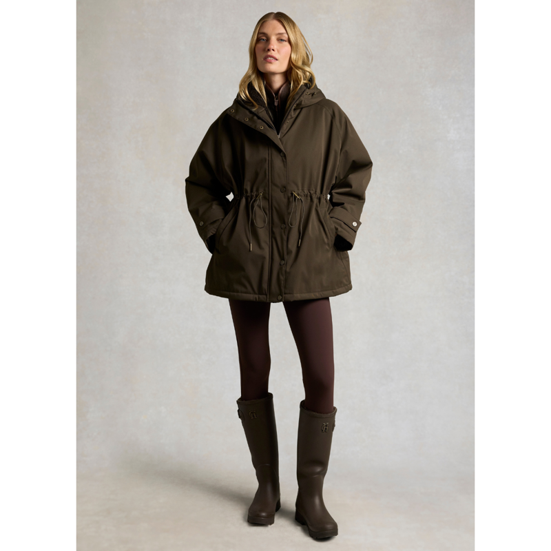 Holland Cooper One-Size Waterproof Parka - Olive Brown-2
