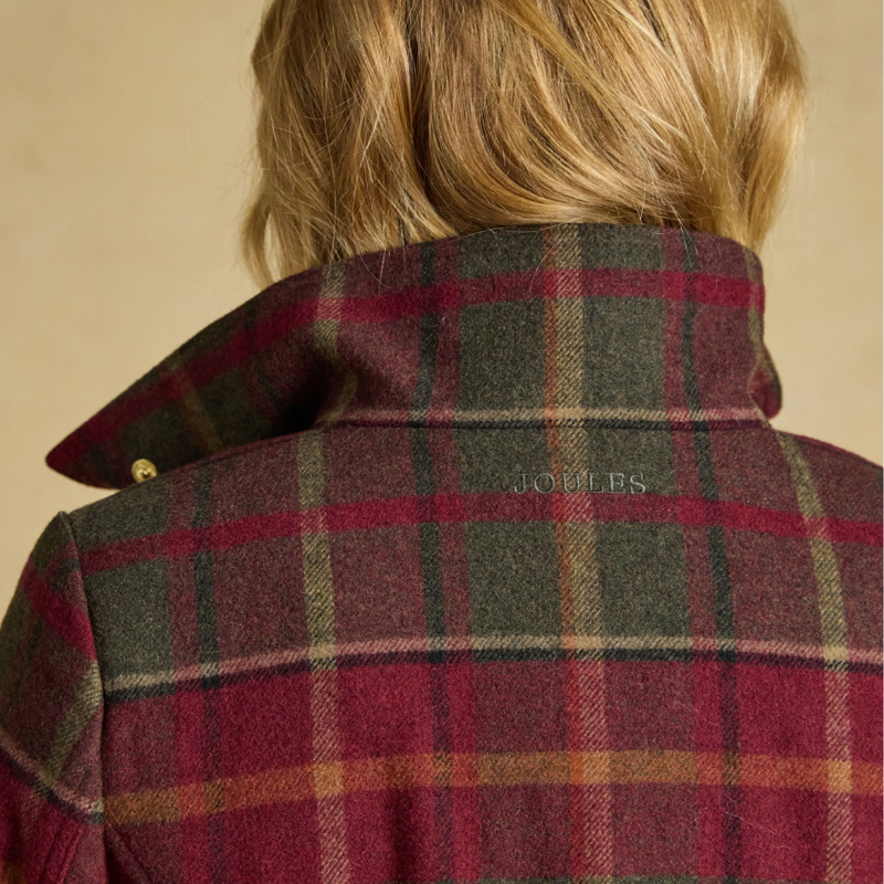 Joules Ladies Classic Fieldcoat - Red Check-7