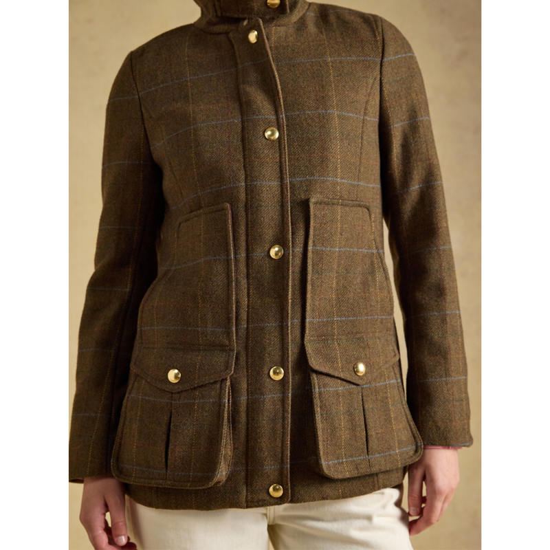 Joules Ladies Classic Fieldcoat - Brown Check-4