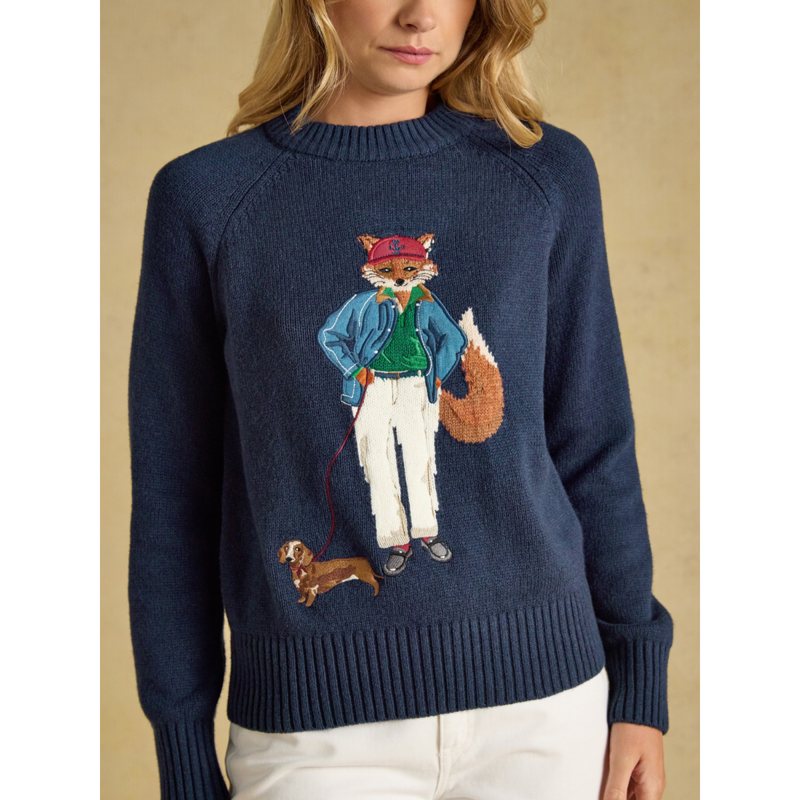Joules Ladies Jonty Knit Jumper - Navy-4