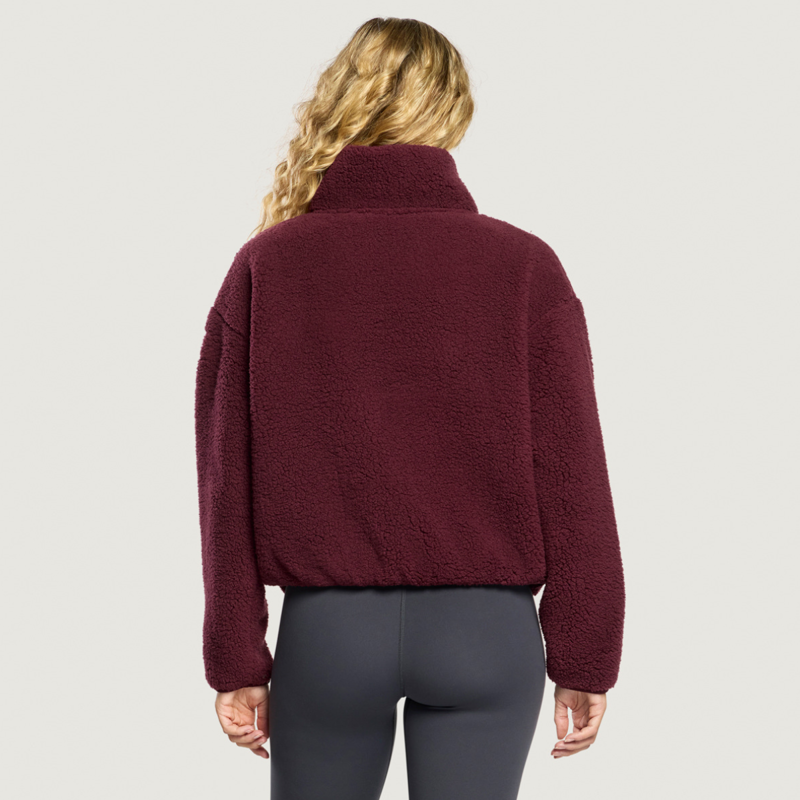 Gym + Coffee Women's Industry Fleece High Collar Jacket - Cherry Crush-7