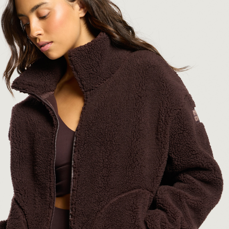 Gym + Coffee Women's Industry Fleece High Collar Jacket - Mocha Bean-7