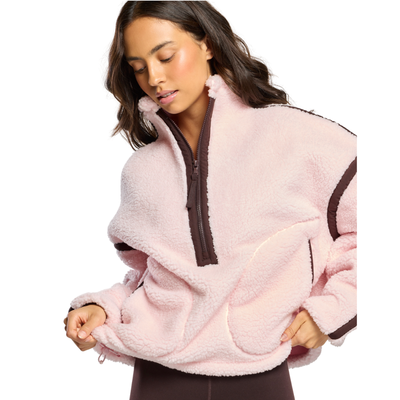 Gym + Coffee Women's Industry Fleece Half Zip - Ballet Pink-8