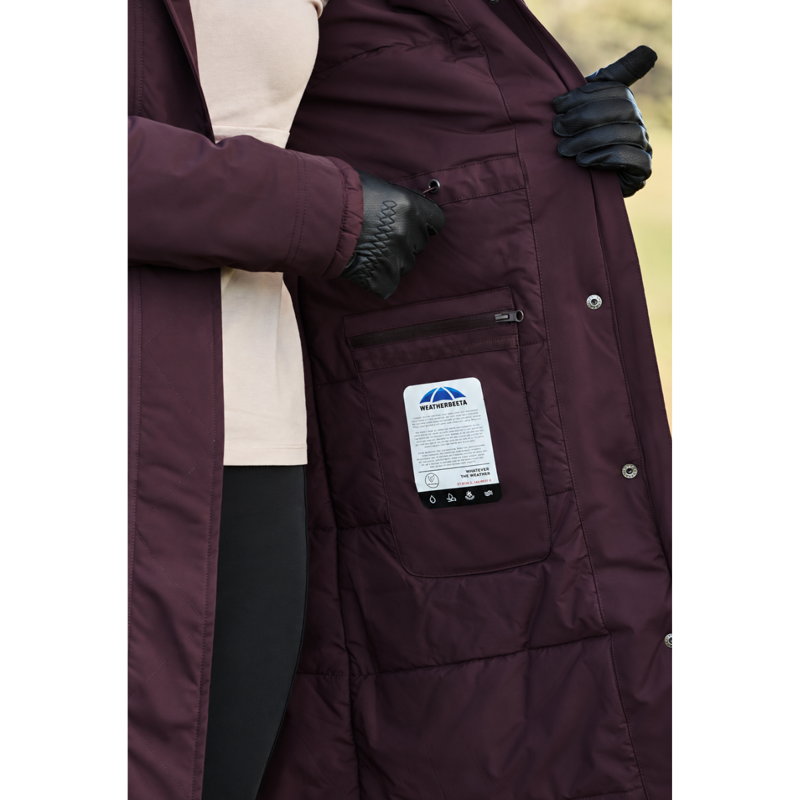 WeatherBeeta All Purpose Waterproof Insulated Longline Riding Jacket - Blackberry-6