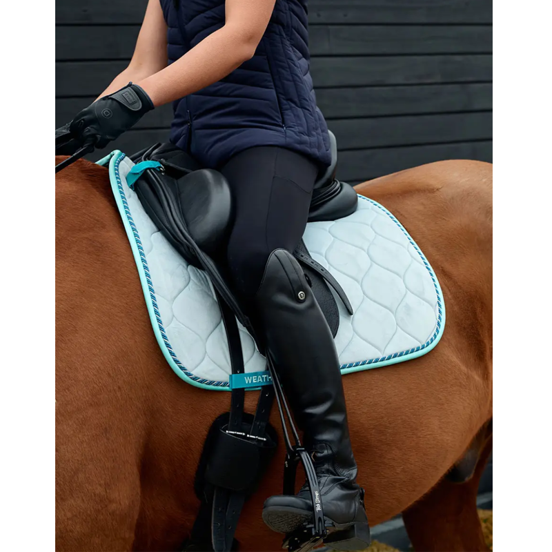 WeatherBeeta Velvet Dressage Saddlepad - Blue-6