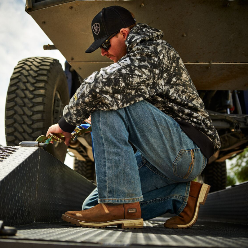 Ariat Men's Rebar Workman Graphic Hoodie - Camo/Grey-11