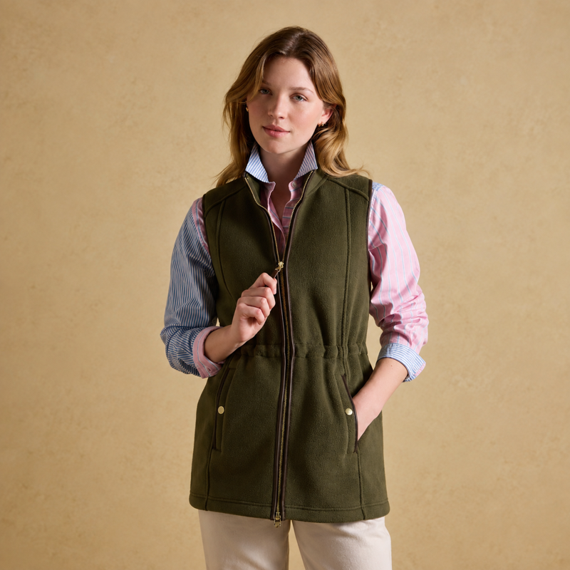Joules Ladies Heritage Longline Gilet - Light Green