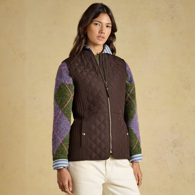 Joules Ladies Minx Gilet - Chocolate Brown