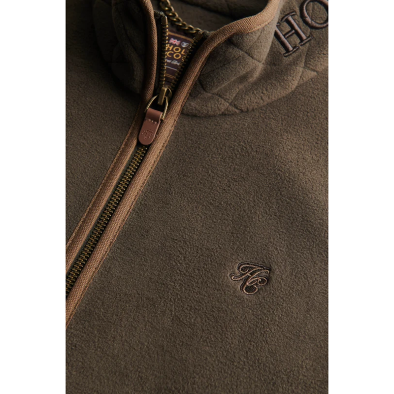 Holland Cooper Country Longline Fleece Gilet - Khaki-5