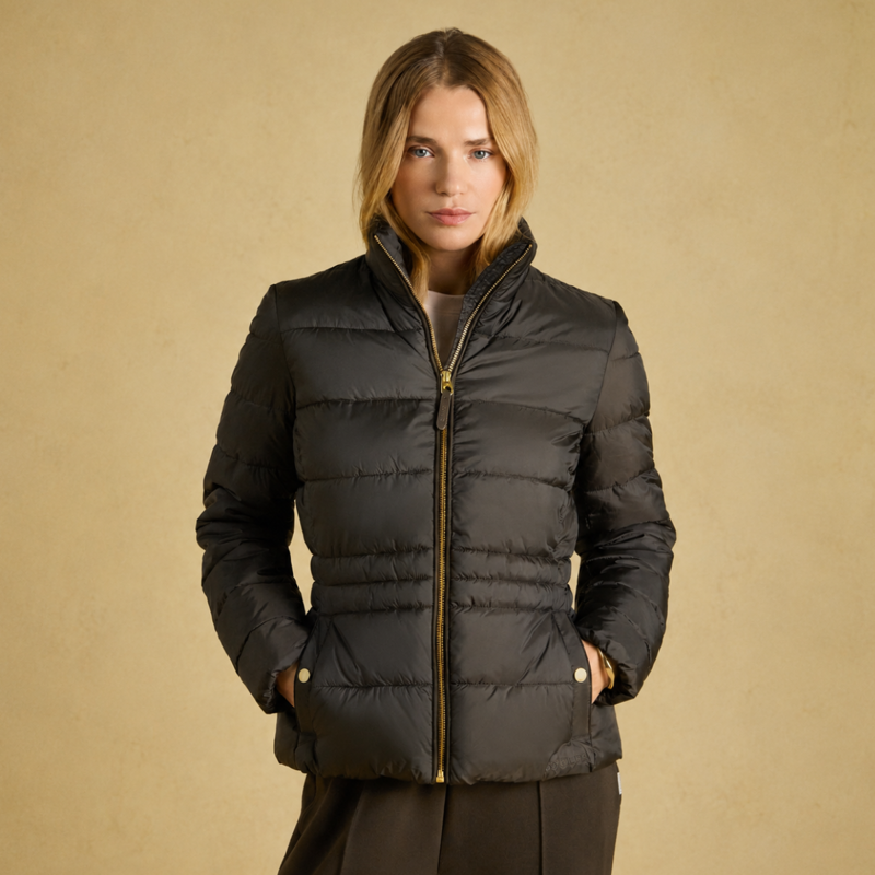 Joules Ladies Paddock Showerproof Padded Coat - Brown