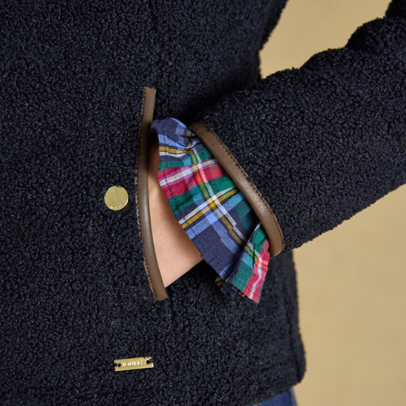 Joules Ladies Borg Heritage Full Zip - Navy-5
