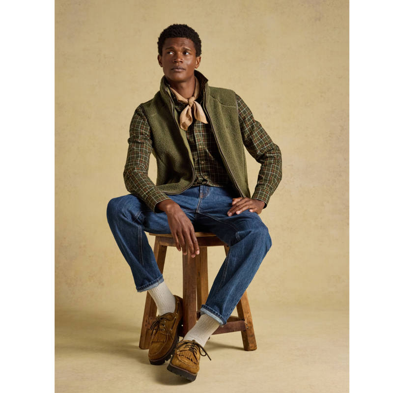 Joules Men's Heritage Borg Gilet - Green-7