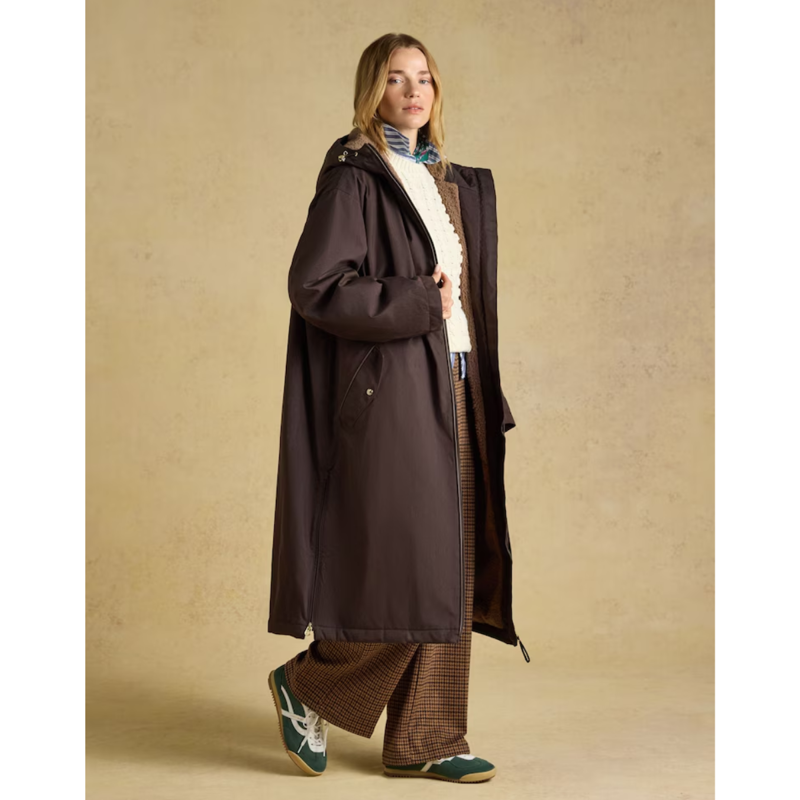 Joules Ladies Coverall Coat - Chocolate Brown-7
