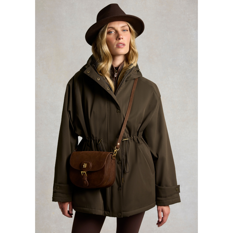 Holland Cooper One-Size Waterproof Parka - Olive Brown-1