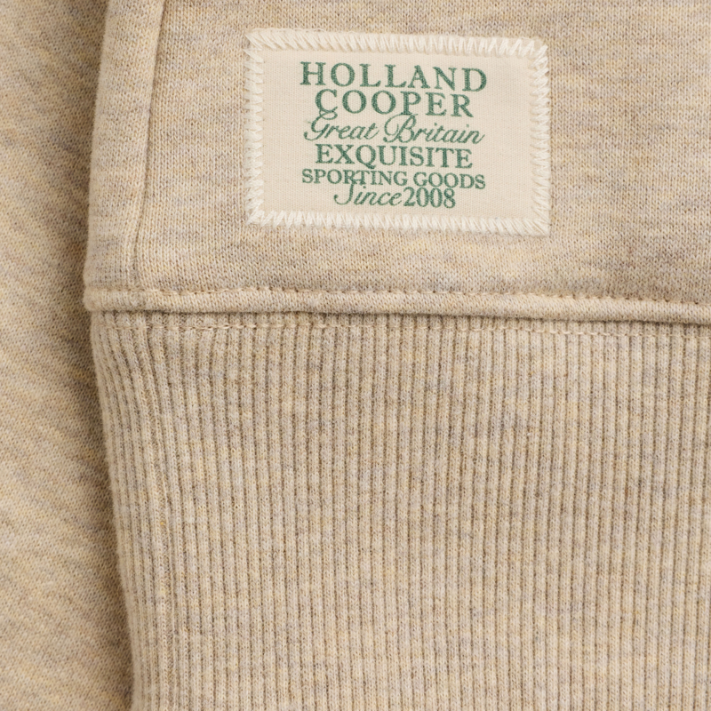 Holland Cooper Sporting Goods Zip Henley - Oatmeal Marl-9