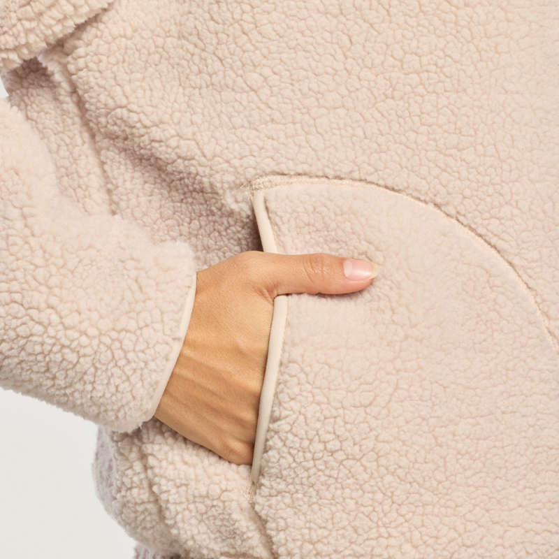 Gym + Coffee Women's Industry Fleece High Collar Jacket - Natural-10