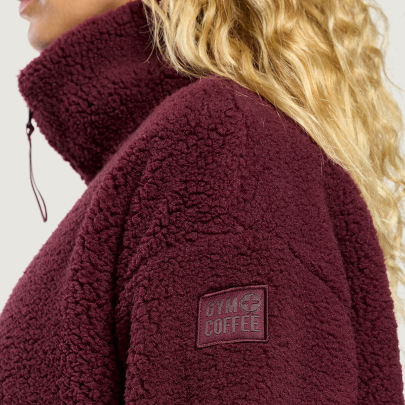 Gym + Coffee Women's Industry Fleece High Collar Jacket - Cherry Crush-12