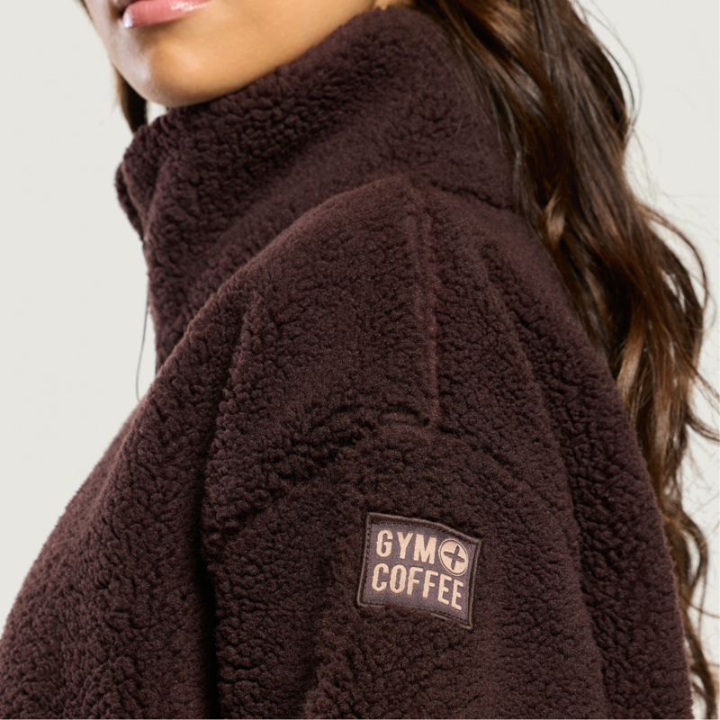 Gym + Coffee Women's Industry Fleece High Collar Jacket - Mocha Bean-8