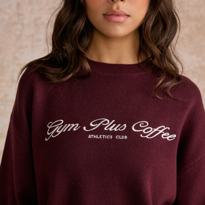 Gym + Coffee Women's Knit Crew - Fig-7